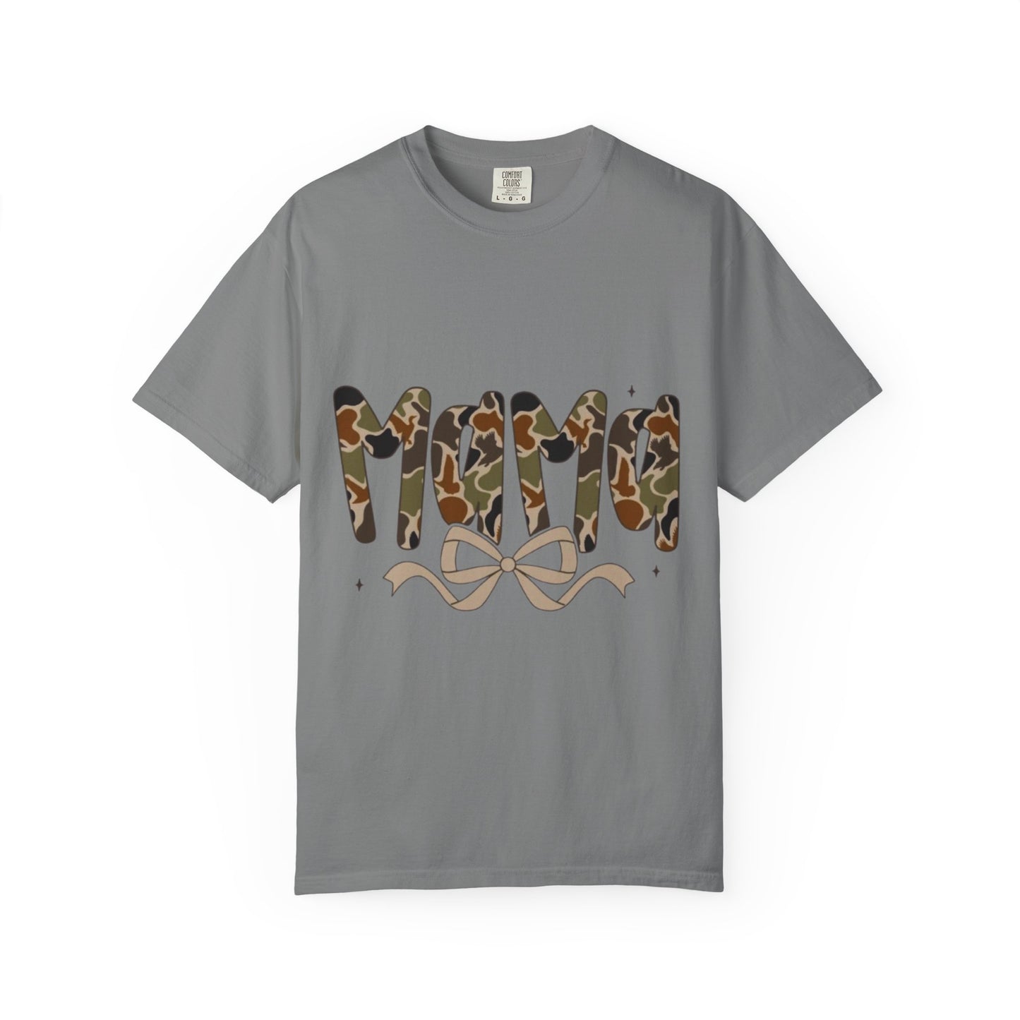 Mama Camo Bow T-Shirt — Military Print Mom Tee for Mother's Day & Everyday