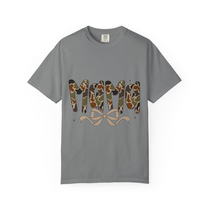 Mama Camo Bow T-Shirt — Military Print Mom Tee for Mother's Day & Everyday