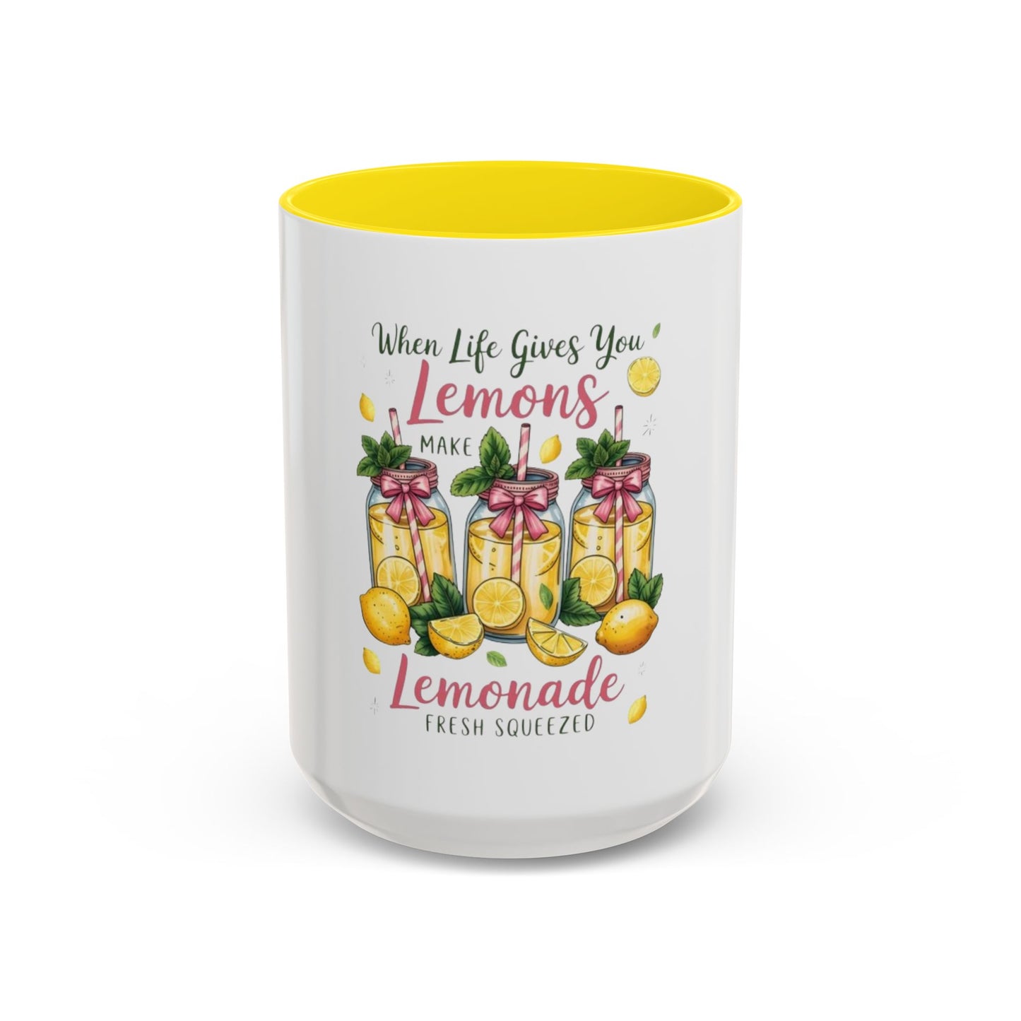 When Life Gives You Lemons Lemonade Accent Coffee Mug – Fresh Squeezed Citrus Gift