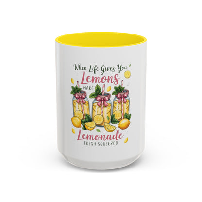 When Life Gives You Lemons Lemonade Accent Coffee Mug – Fresh Squeezed Citrus Gift