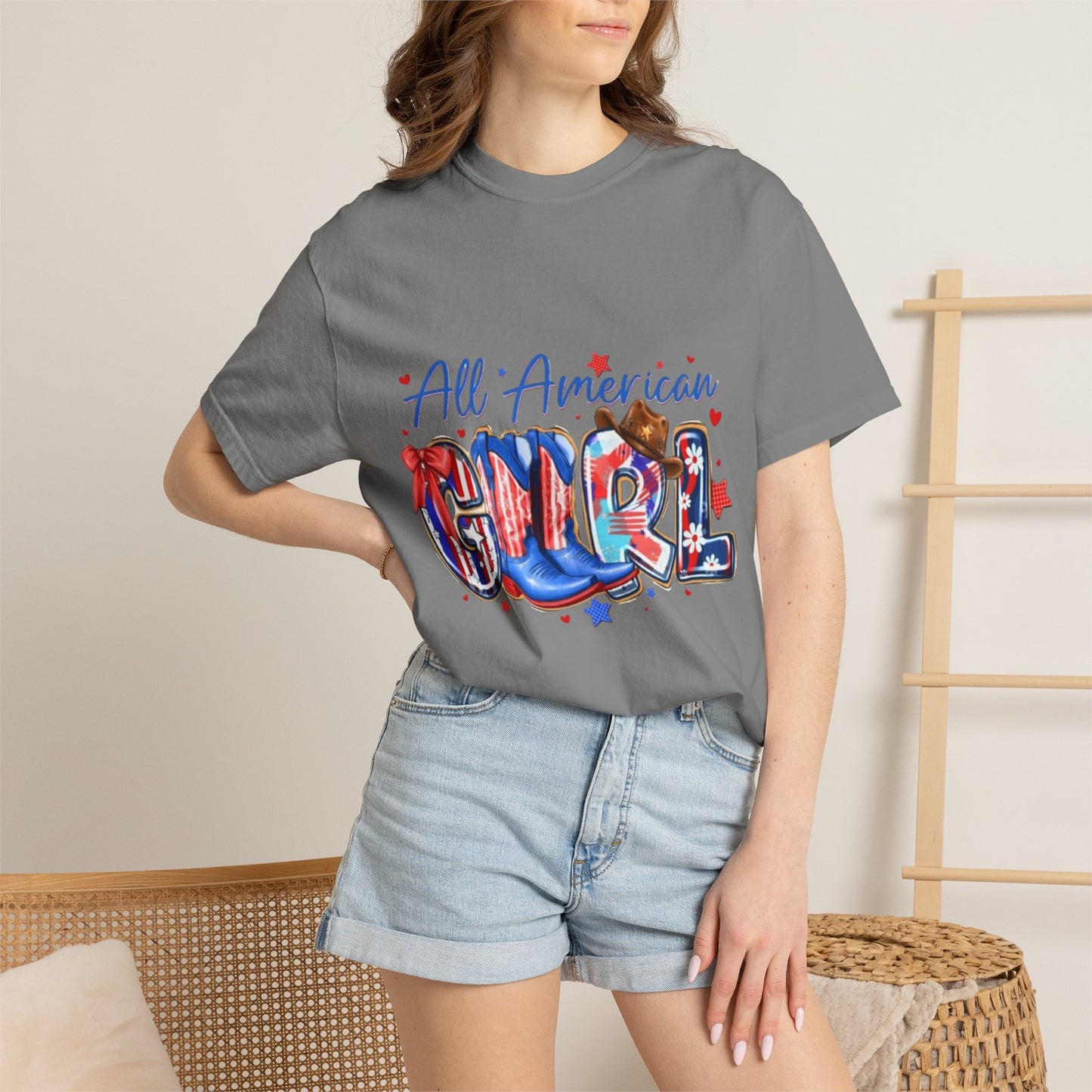 All American Girl T-Shirt – Patriotic 4th of July Graphic Tee