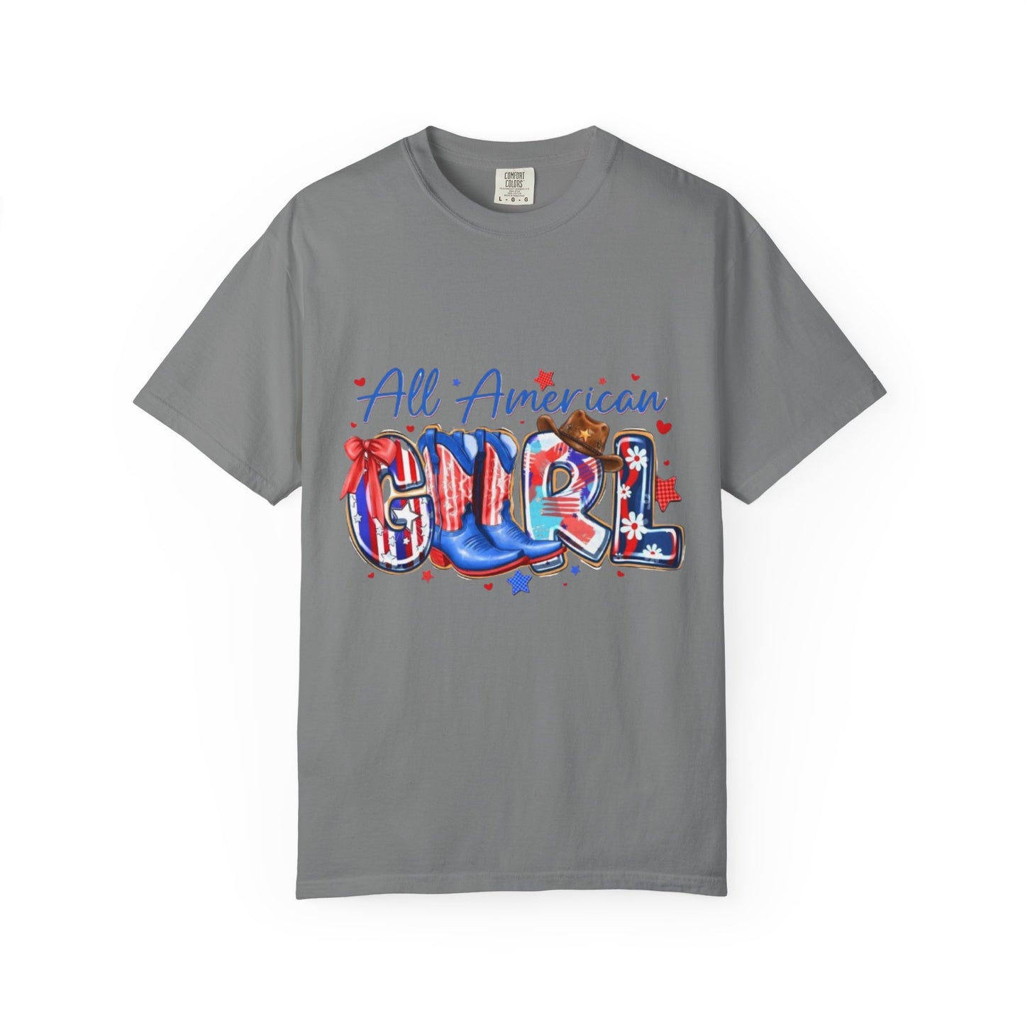 All American Girl T-Shirt – Patriotic 4th of July Graphic Tee