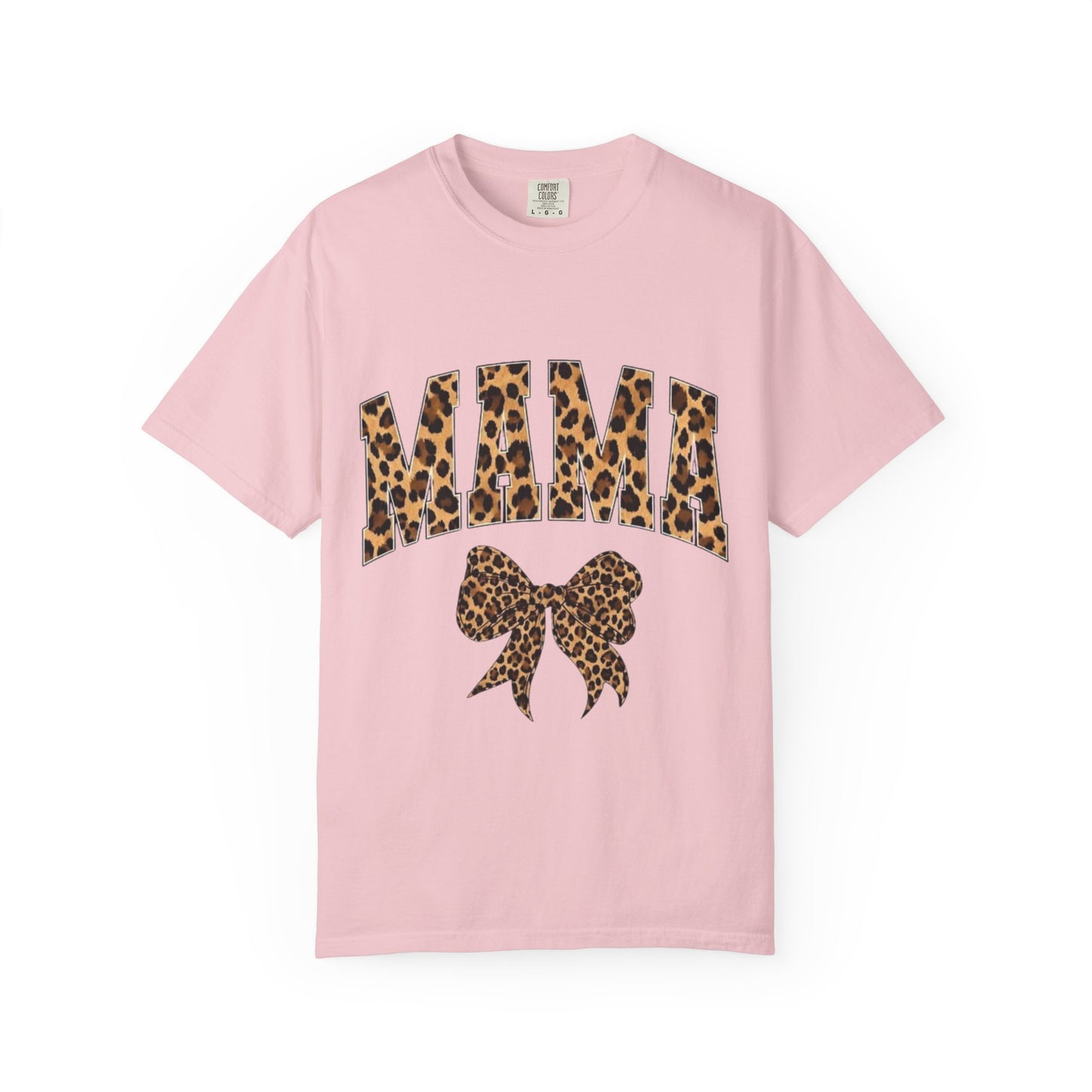 Mama Leopard Print T-Shirt — Cheeta Bow Graphic Tee for Moms