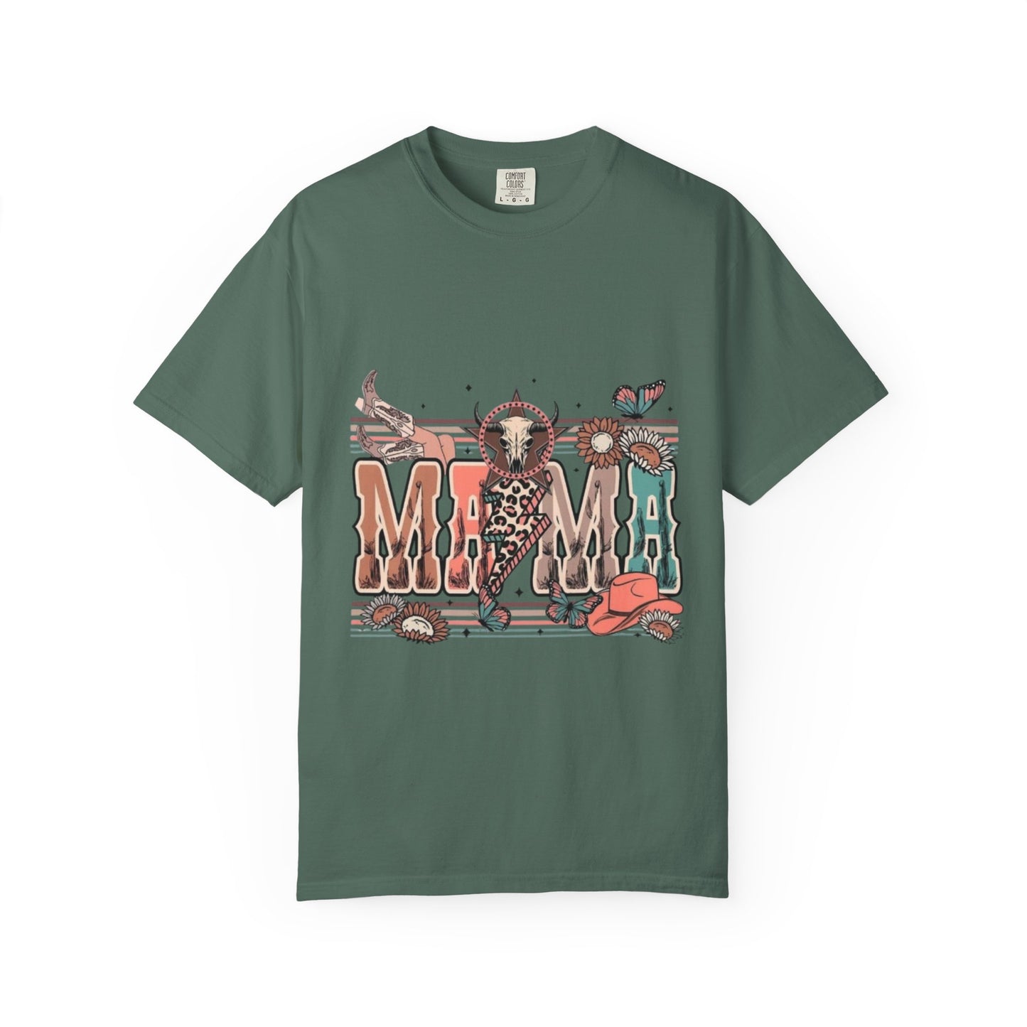 Western Mama Graphic T-Shirt — Cow Skull & Desert Floral