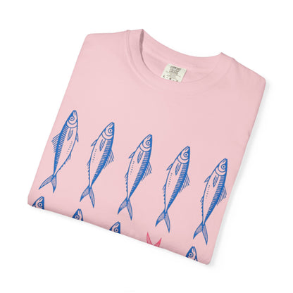 T-Shirt “Rules Are for Losers” Mackerel Print —