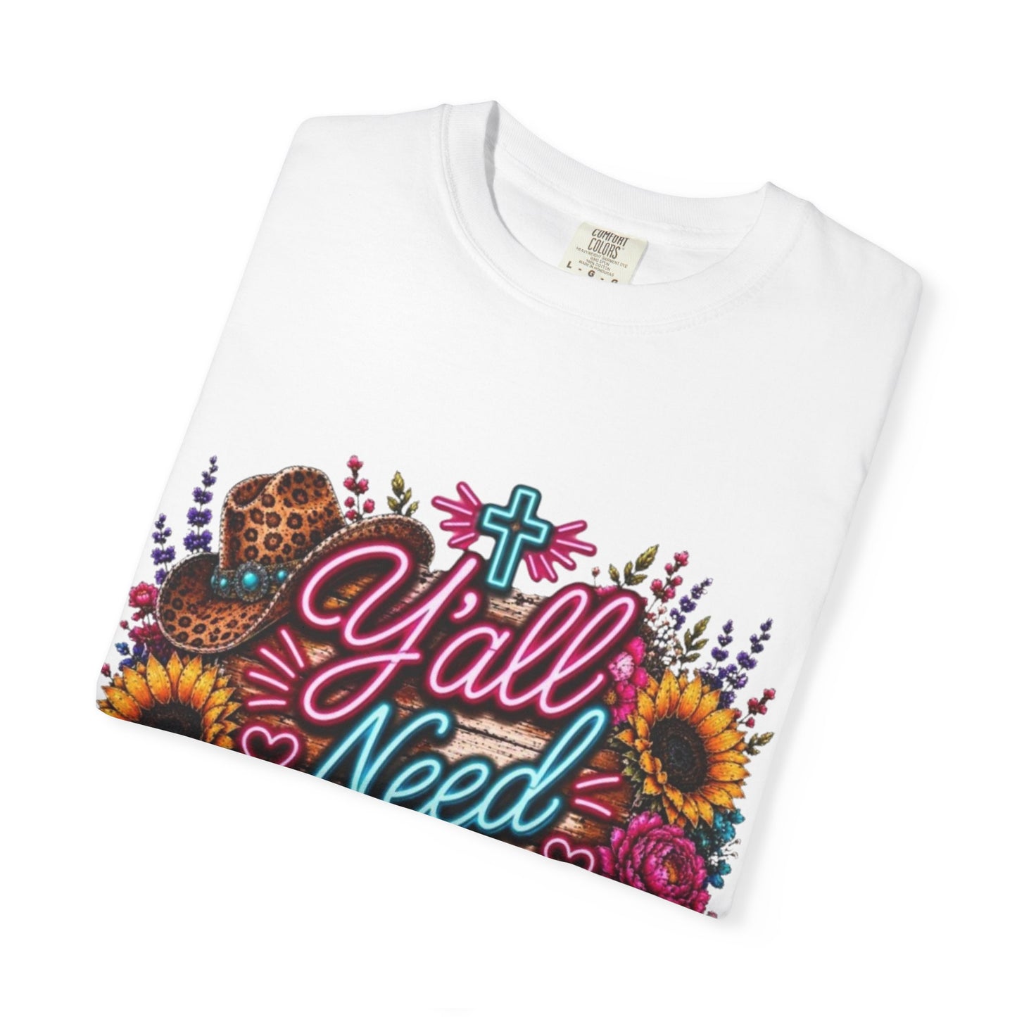 Y'all Need Jesus T-Shirt — Floral Cowboy Boot Christian Graphic Tee