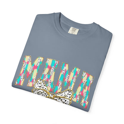 Mama Graphic T-Shirt with Colorful Leopard Bow — Mother's Day Casual Tee