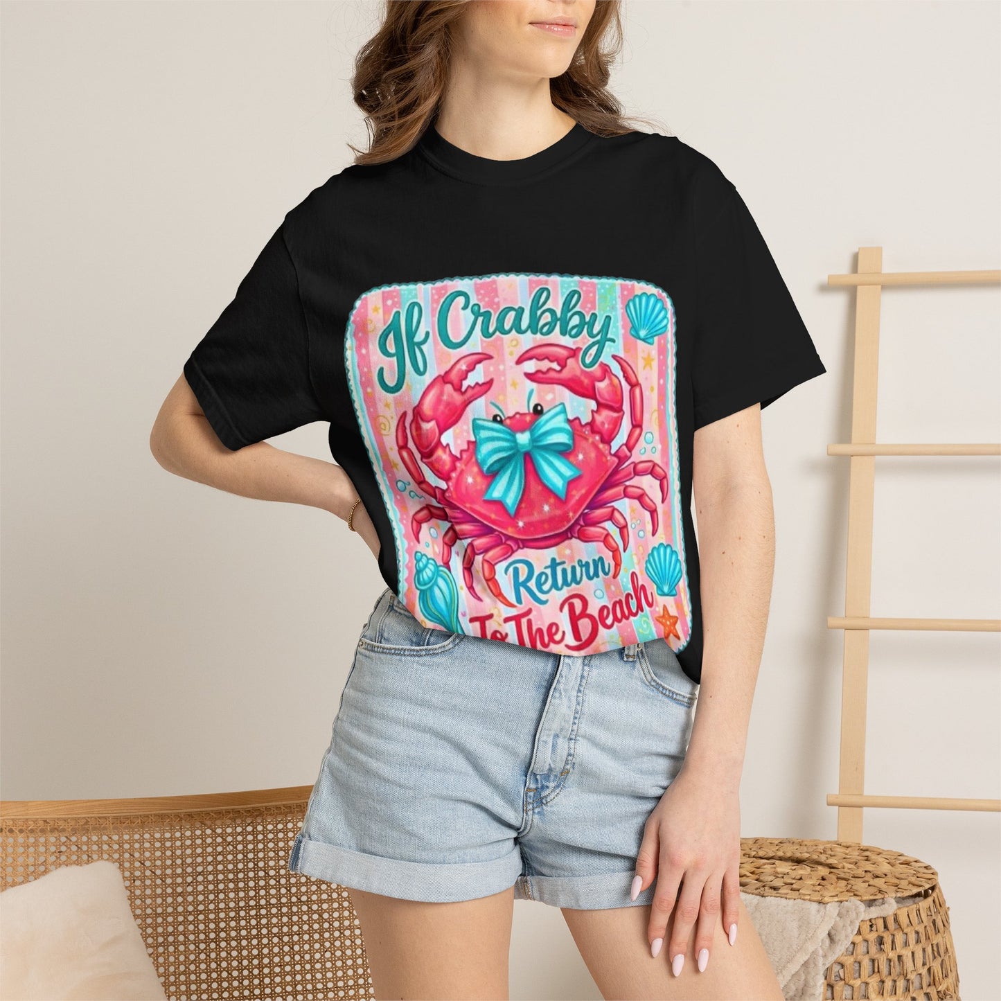 Crabby Beach T-Shirt — "If Crabby Return To The Beach"