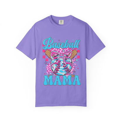 Baseball Mama T-Shirt — Pink & Blue Graphic Tee