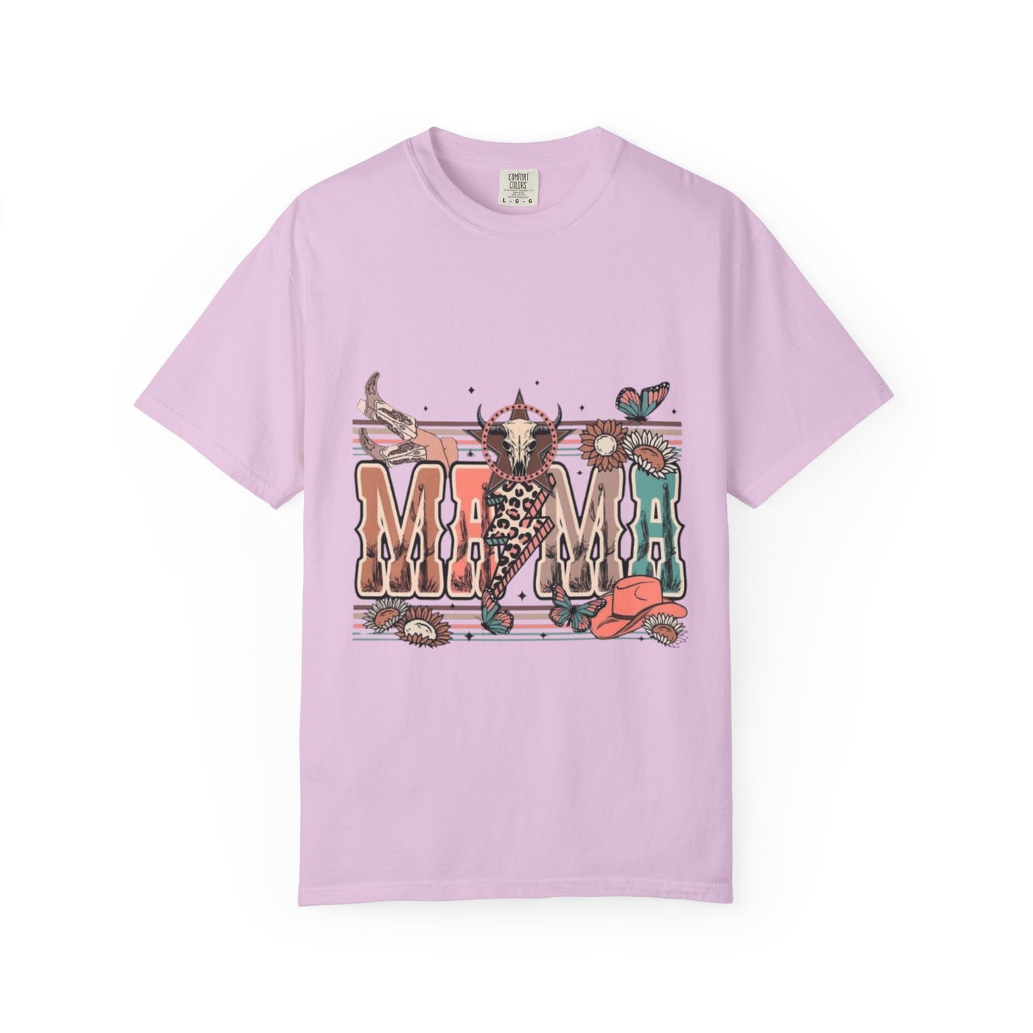 Western Mama Graphic T-Shirt — Cow Skull & Desert Floral