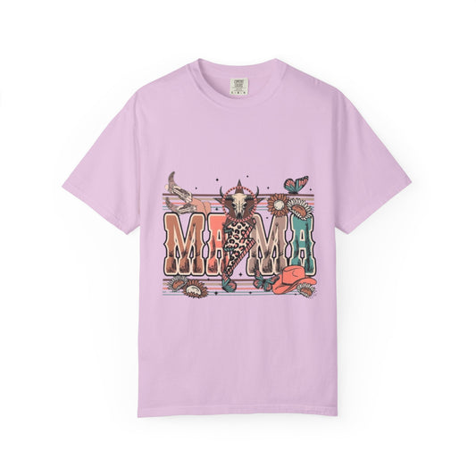 Western Mama Graphic T-Shirt — Cow Skull & Desert Floral