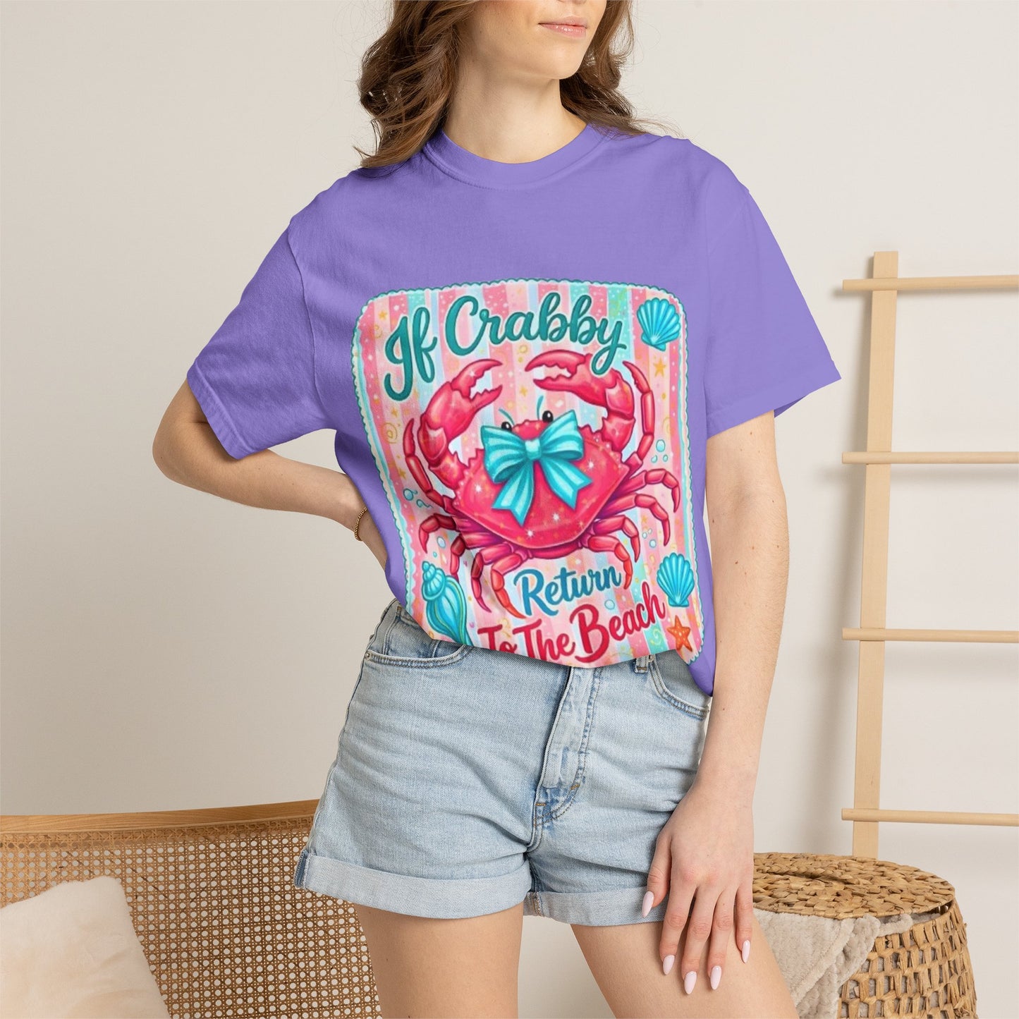 Crabby Beach T-Shirt — "If Crabby Return To The Beach"