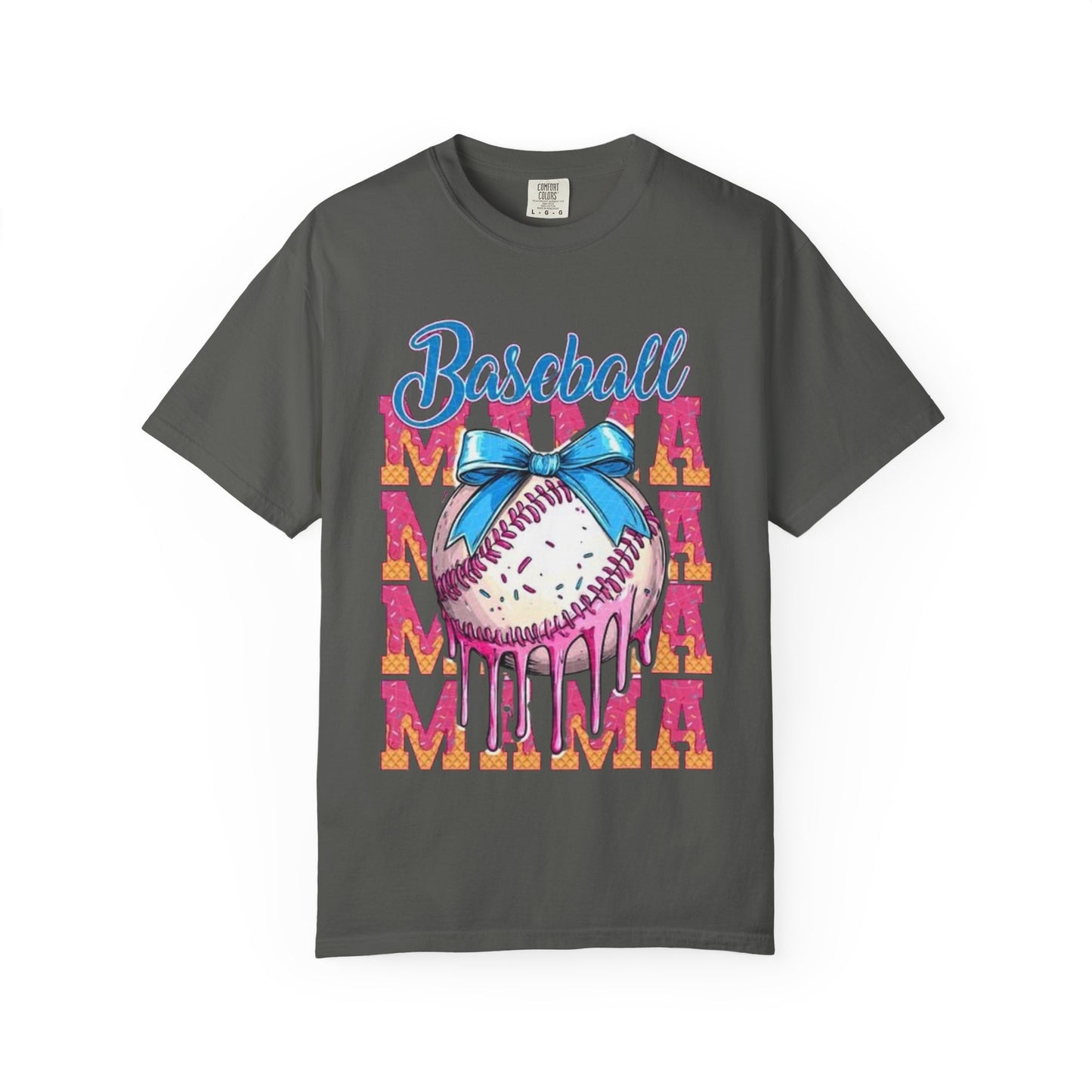 Baseball Mama T-Shirt — Cute Drip Baseball Design with Bow