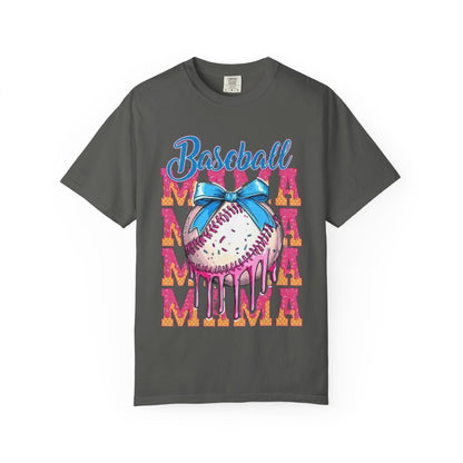 Baseball Mama T-Shirt — Cute Drip Baseball Design with Bow