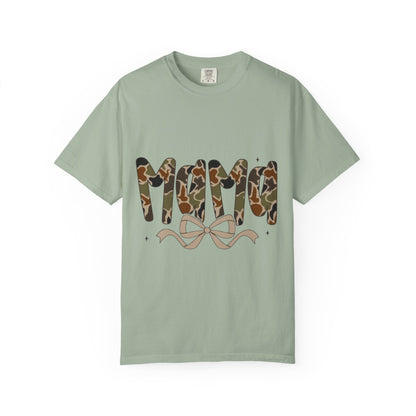 Mama Camo Bow T-Shirt — Military Print Mom Tee for Mother's Day & Everyday