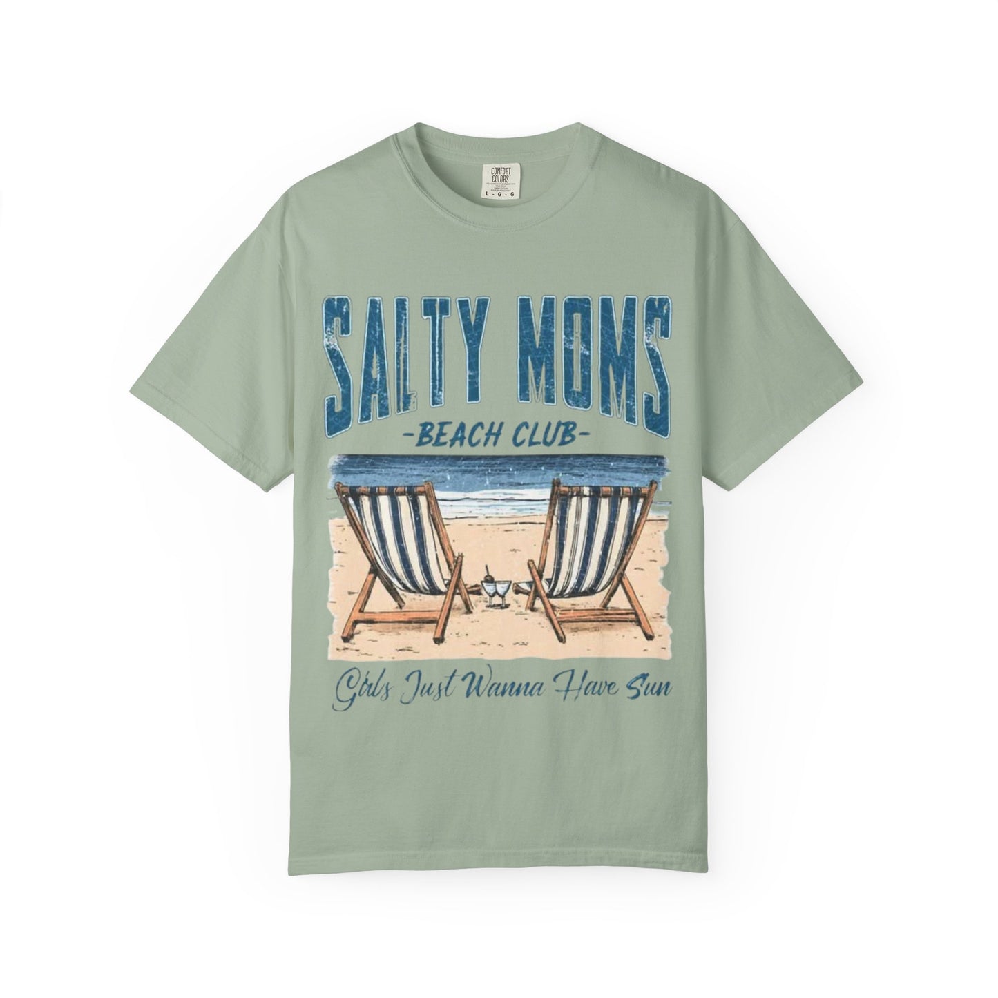 Salty Moms Beach Club T-Shirt — 'Girls Just Wanna Have Sun' Vintage Beach Tee