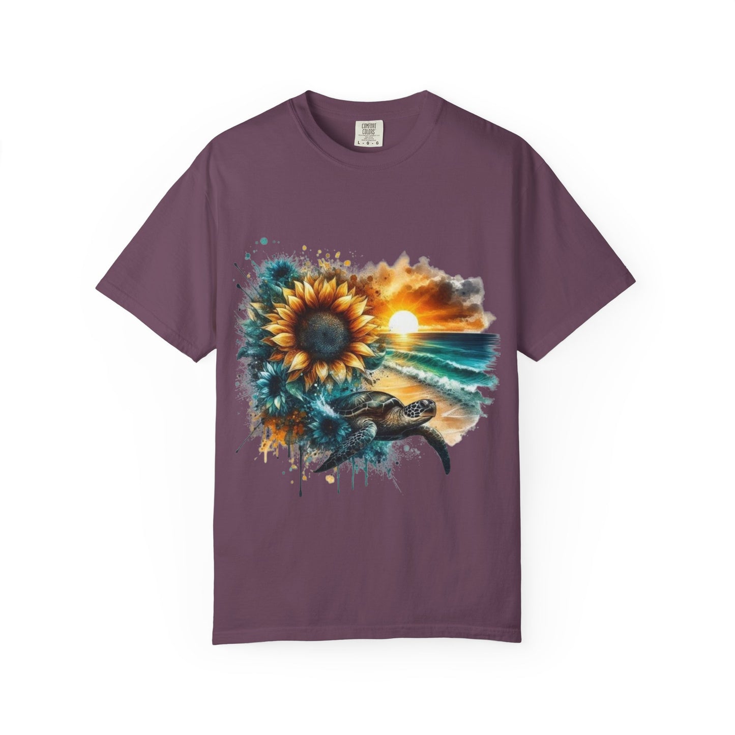 Sunflower Sea Turtle Sunset T-Shirt