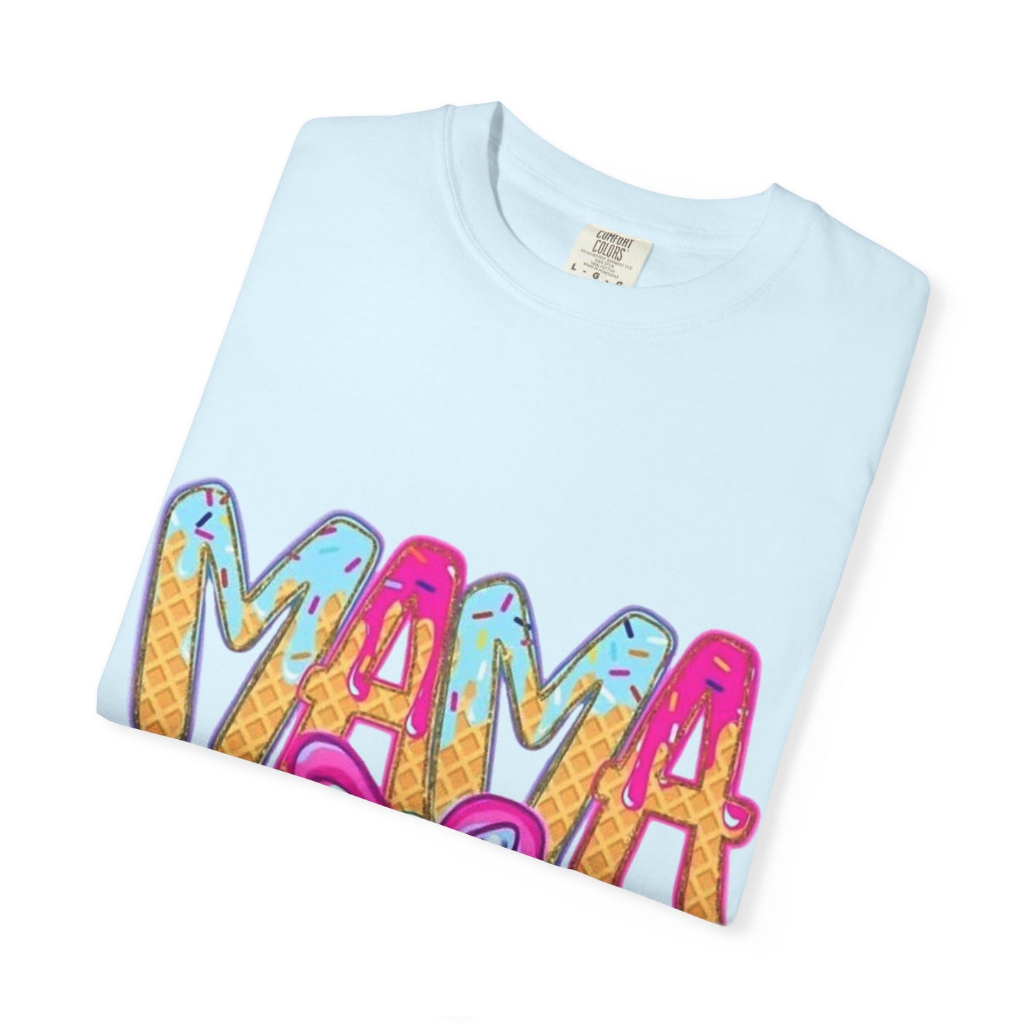 Mama Colorful Drip Graphic T-Shirt — Cute Pink Bow Mom Tee