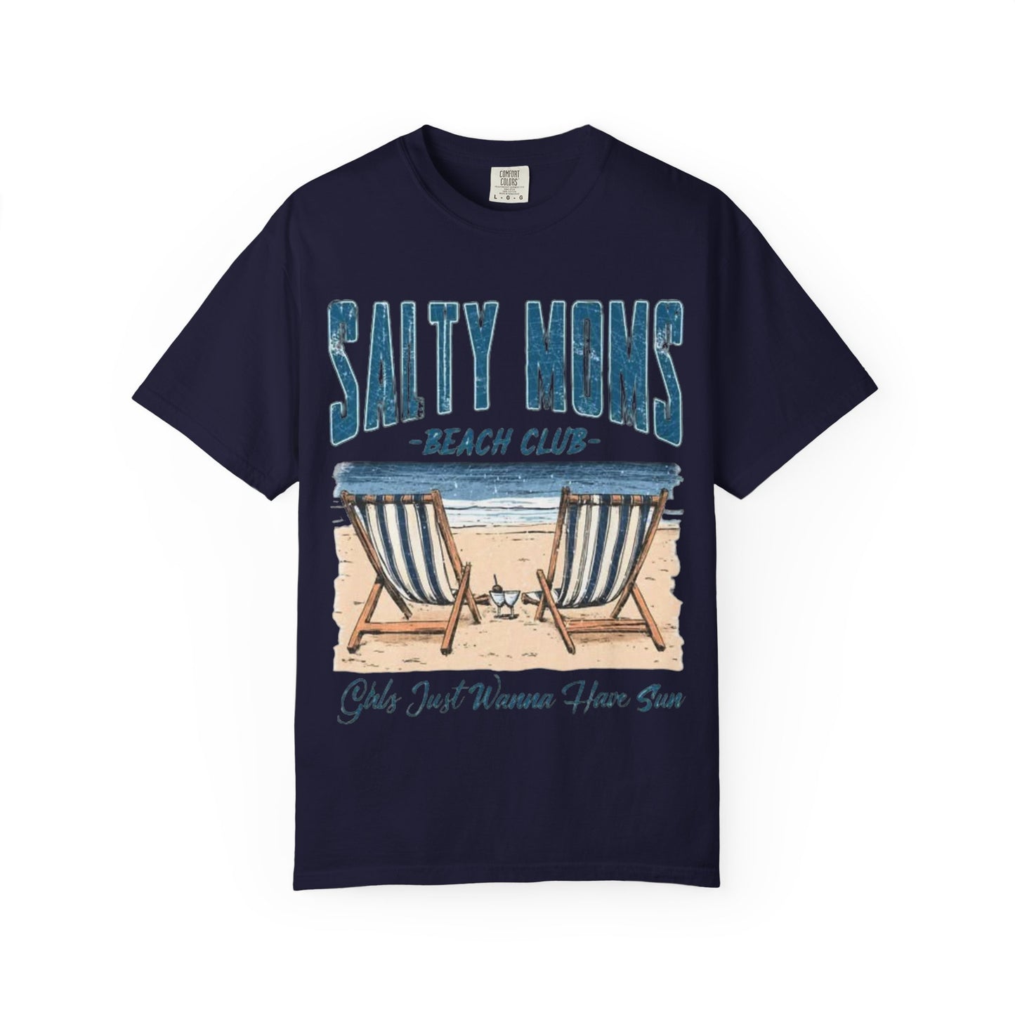 Salty Moms Beach Club T-Shirt — 'Girls Just Wanna Have Sun' Vintage Beach Tee