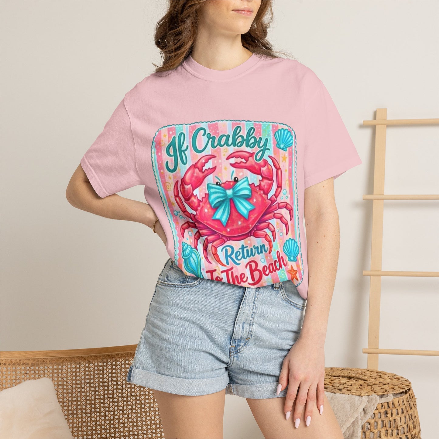 Crabby Beach T-Shirt — "If Crabby Return To The Beach"