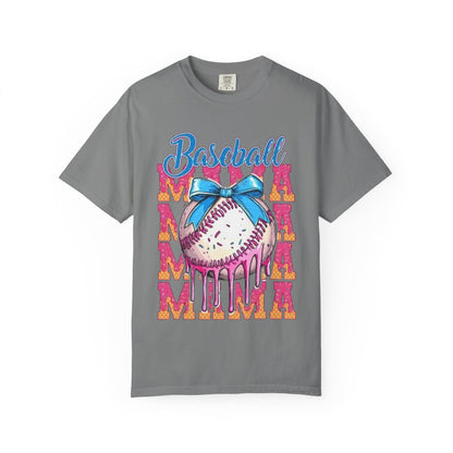 Baseball Mama T-Shirt — Cute Drip Baseball Design with Bow