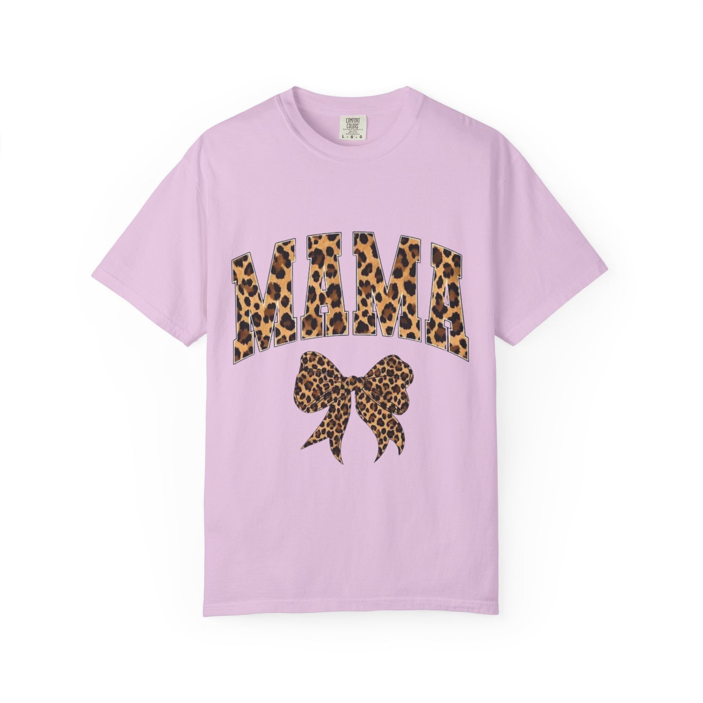 Mama Leopard Print T-Shirt — Cheeta Bow Graphic Tee for Moms