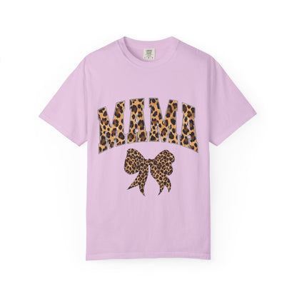 Mama Leopard Print T-Shirt — Cheeta Bow Graphic Tee for Moms