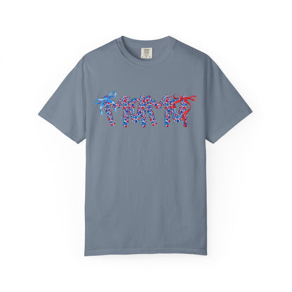Patriotic Flip-Flop Graphic T-Shirt — Red, White & Blue Summer Tee