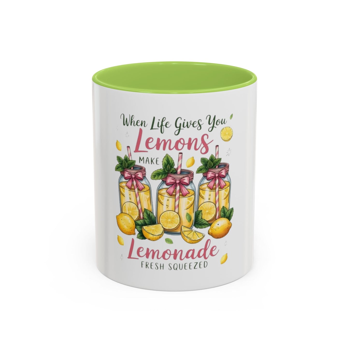 When Life Gives You Lemons Lemonade Accent Coffee Mug – Fresh Squeezed Citrus Gift