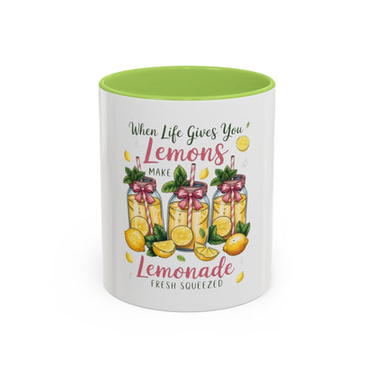 When Life Gives You Lemons Lemonade Accent Coffee Mug – Fresh Squeezed Citrus Gift