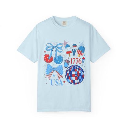 Fourth of July USA Graphic T-Shirt — 1776 Patriotic Fireworks Design