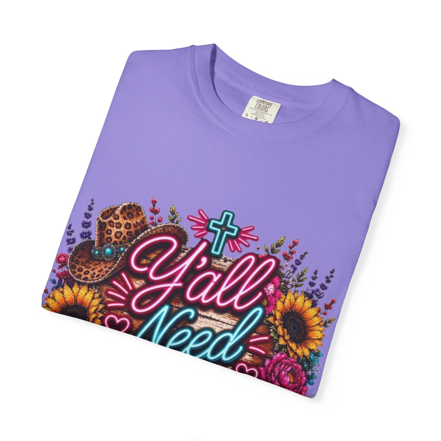 Y'all Need Jesus T-Shirt — Floral Cowboy Boot Christian Graphic Tee