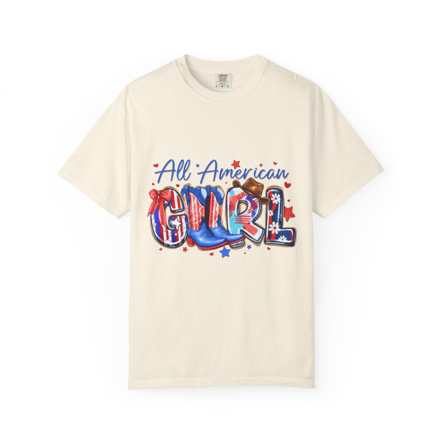 All American Girl T-Shirt – Patriotic 4th of July Graphic Tee