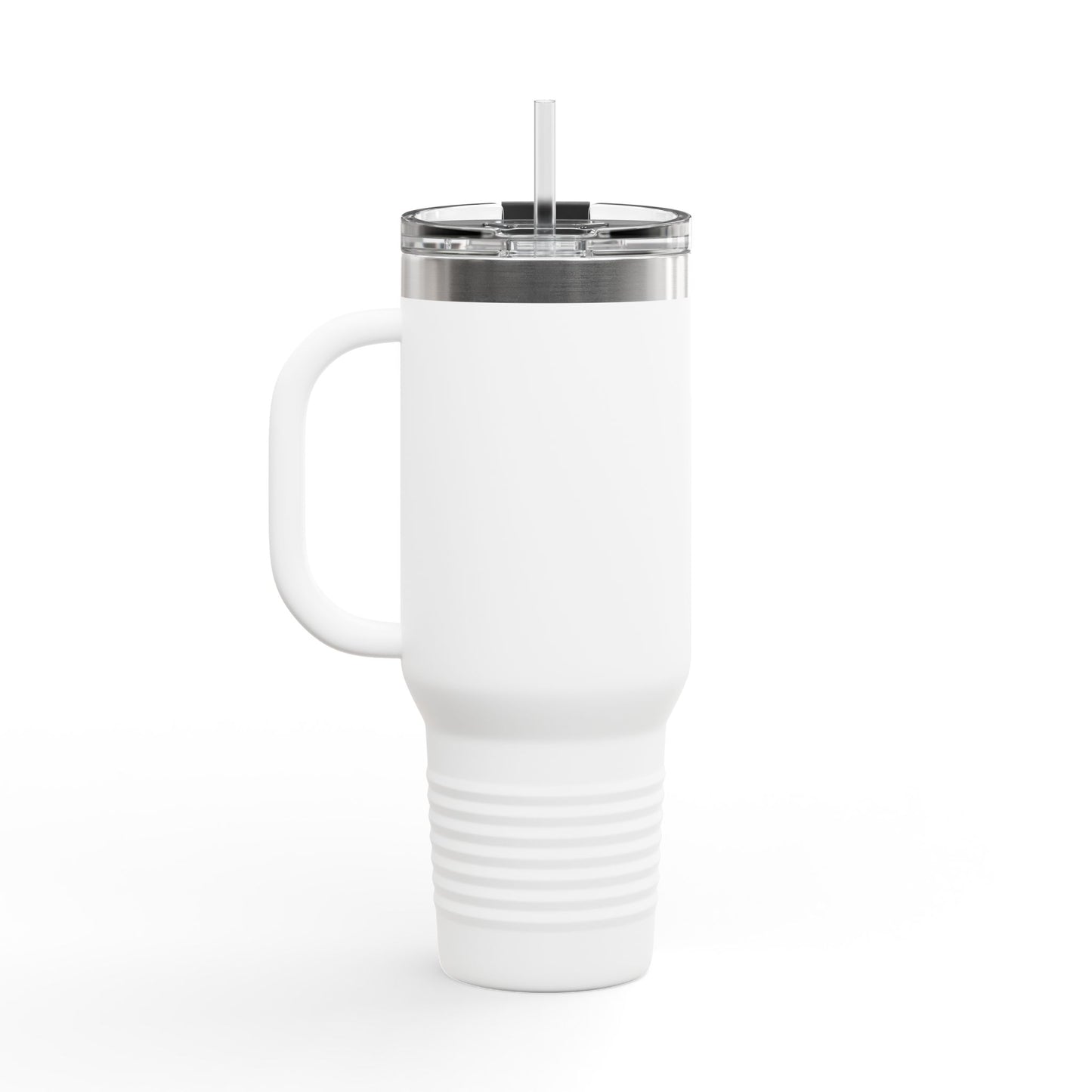 40oz Insulated Travel Mug — Funny Floral Chicken "I May Look Calm..." Design