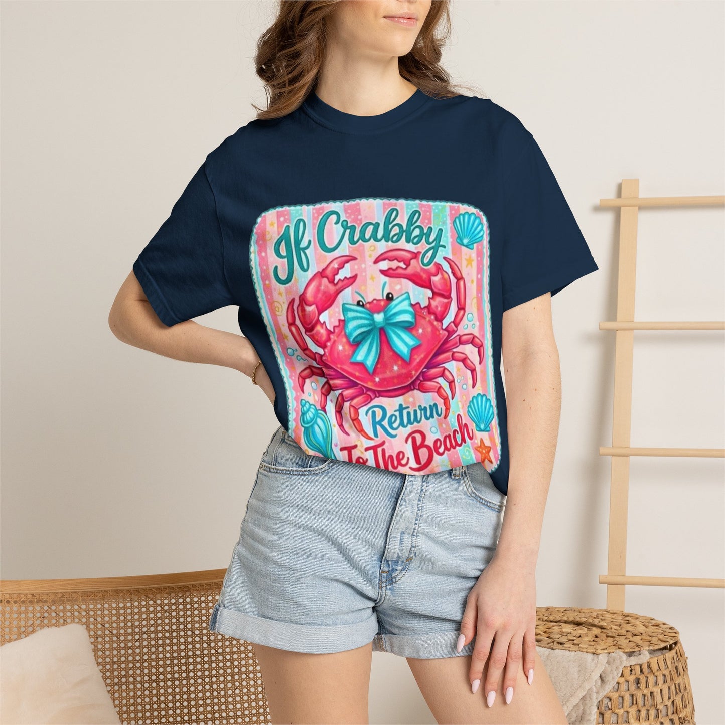 Crabby Beach T-Shirt — "If Crabby Return To The Beach"