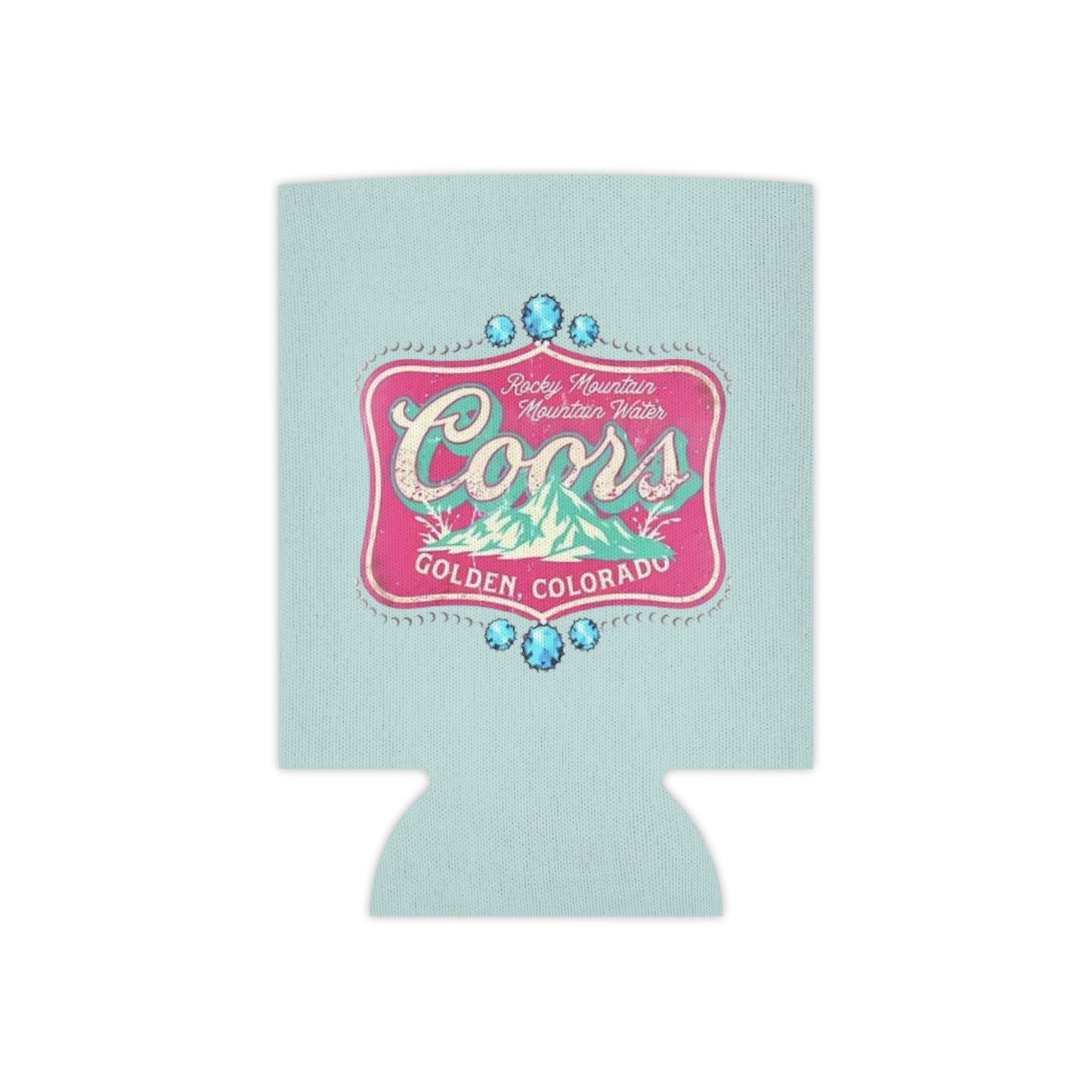 Can Cooler — Coors Golden, Colorado Retro Mountain Logo Koozie