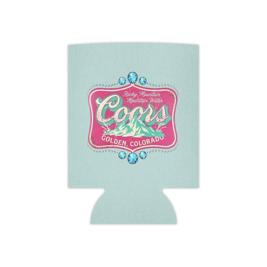 Can Cooler — Coors Golden, Colorado Retro Mountain Logo Koozie