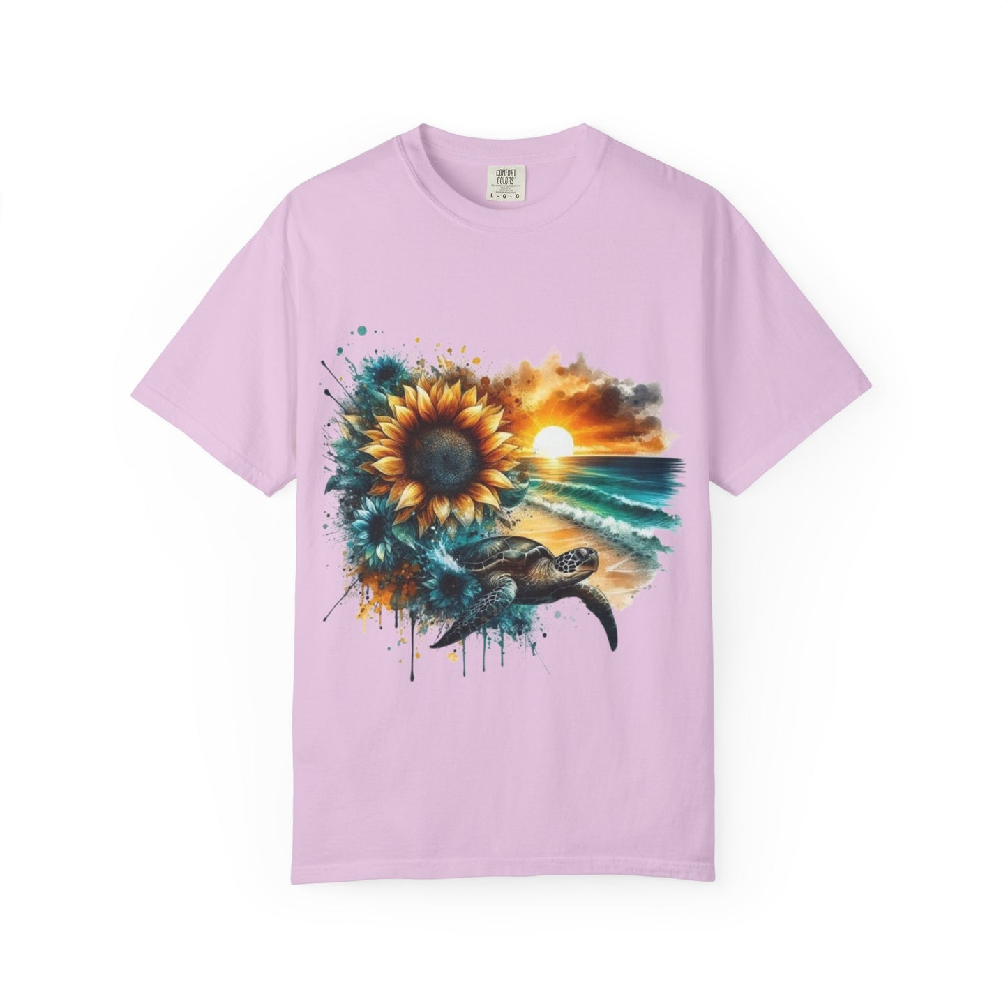 Sunflower Sea Turtle Sunset T-Shirt