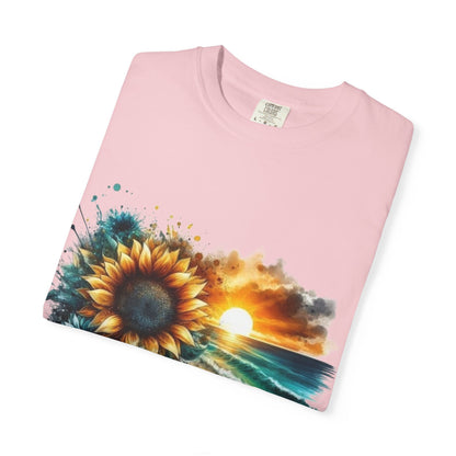Sunflower Sea Turtle Sunset T-Shirt