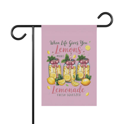 When Life Gives You Lemons Garden Flag — Pink Lemonade House Banner