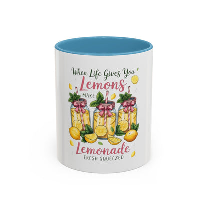 When Life Gives You Lemons Lemonade Accent Coffee Mug – Fresh Squeezed Citrus Gift