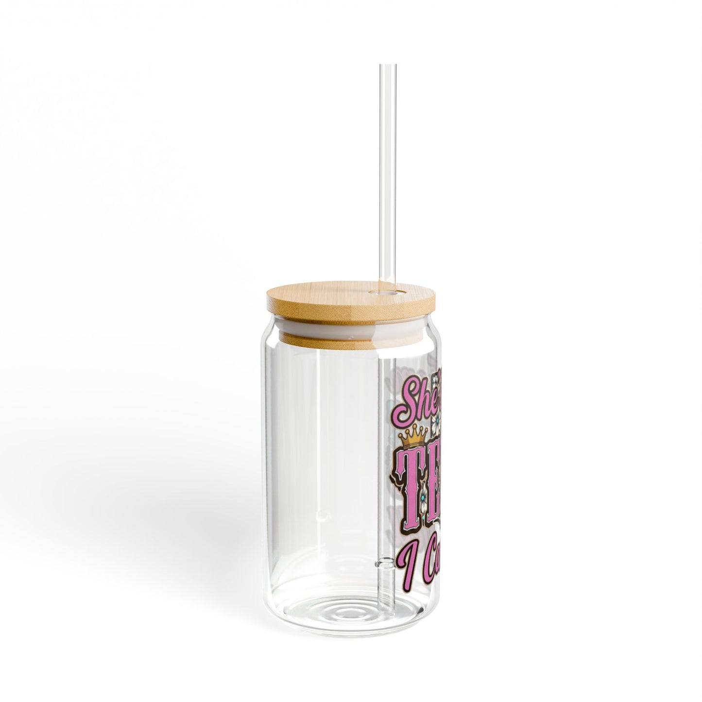 She's From Texas 16oz Sipper Glass — Clear Straw Tumbler