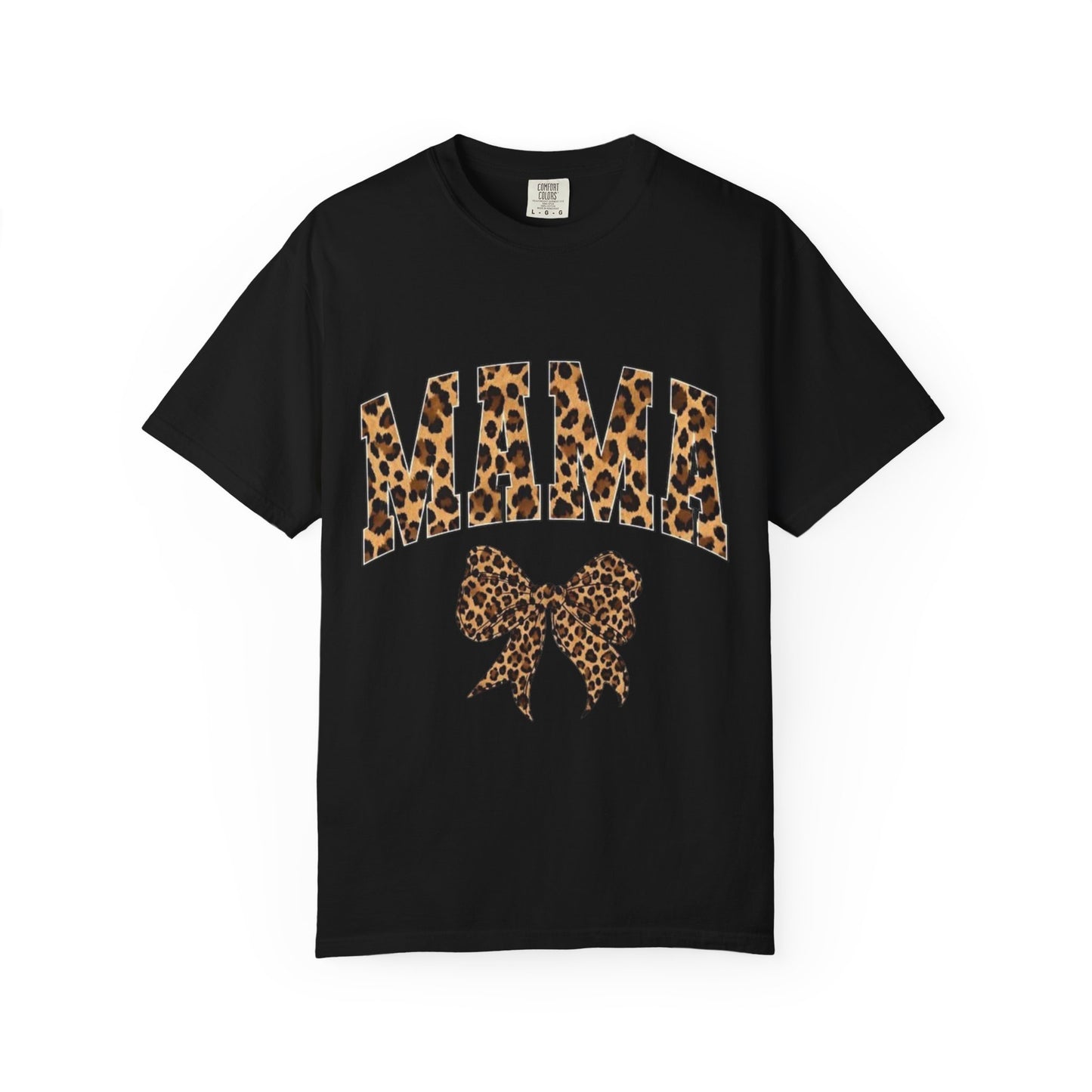 Mama Leopard Print T-Shirt — Cheeta Bow Graphic Tee for Moms