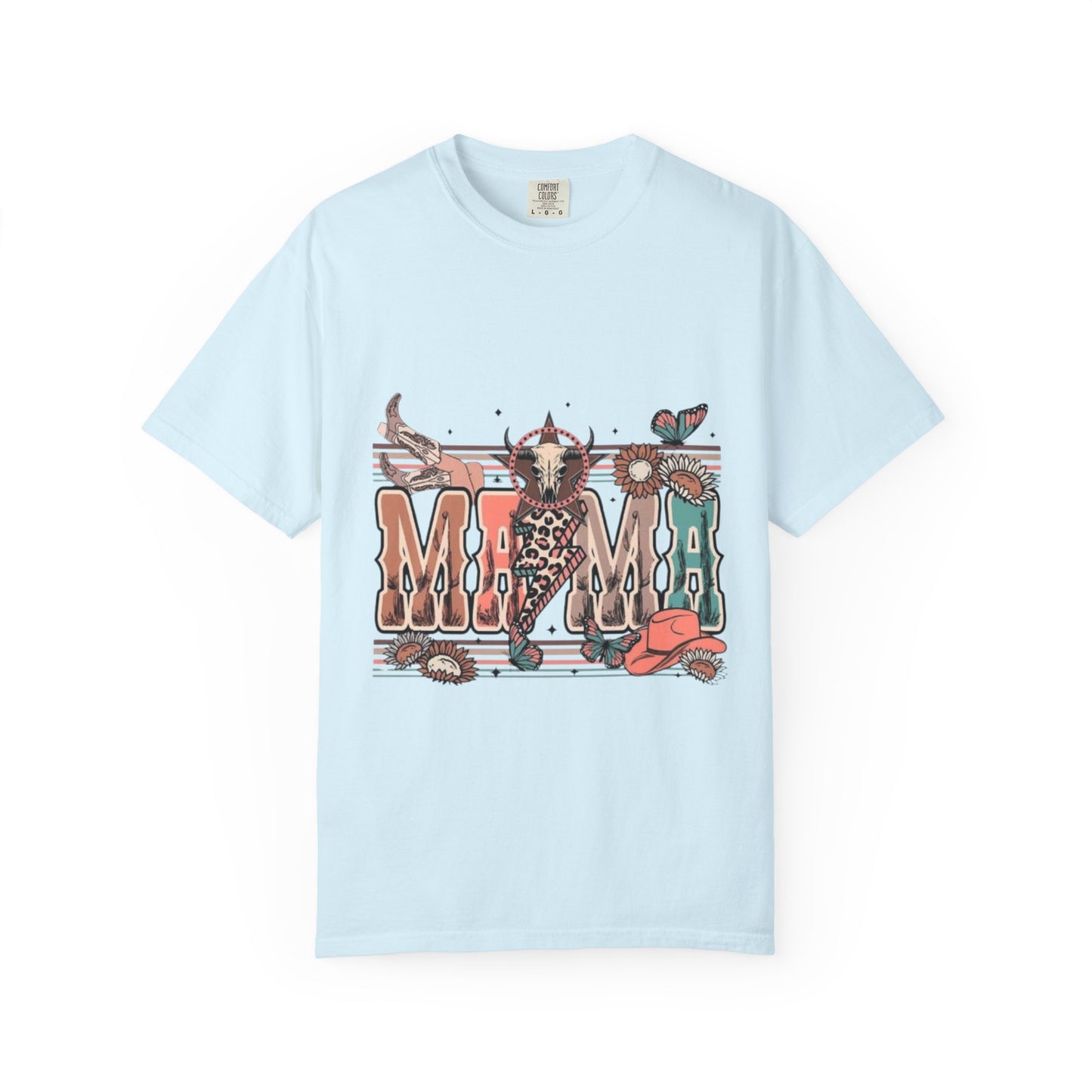 Western Mama Graphic T-Shirt — Cow Skull & Desert Floral