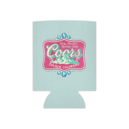 Can Cooler — Coors Golden, Colorado Retro Mountain Logo Koozie