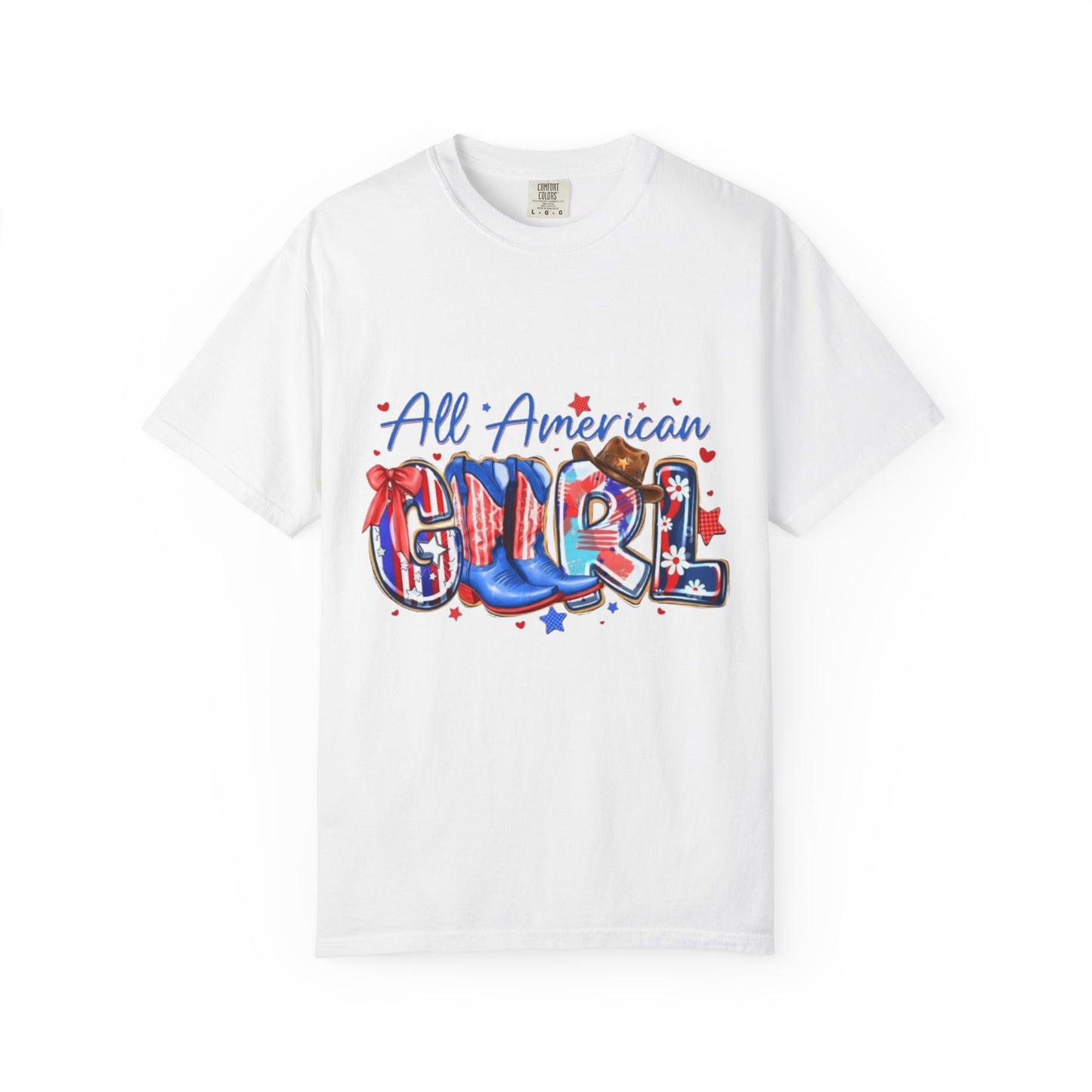 All American Girl T-Shirt – Patriotic 4th of July Graphic Tee