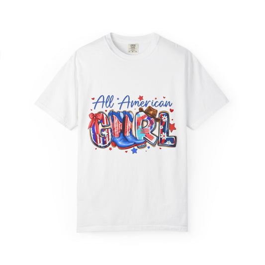 All American Girl T-Shirt – Patriotic 4th of July Graphic Tee
