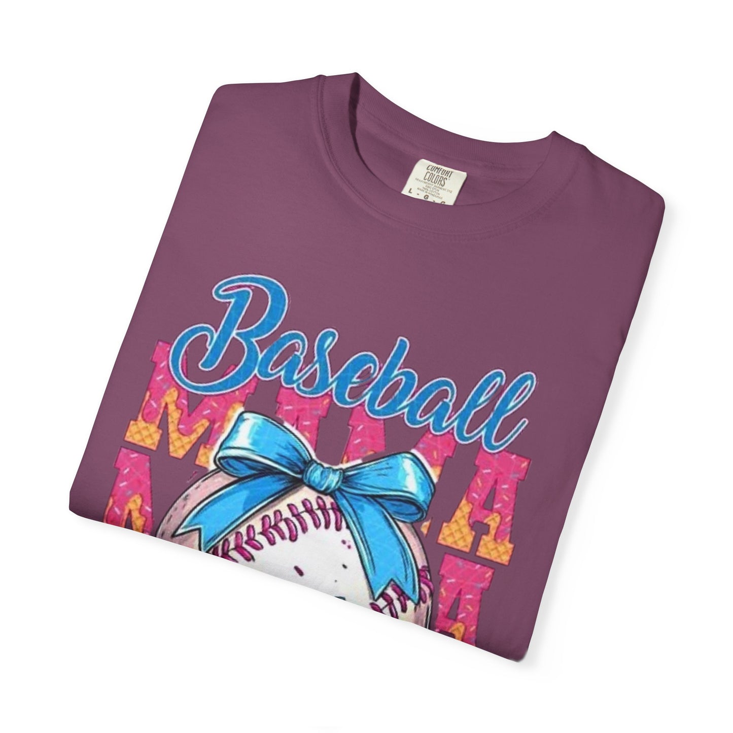 Baseball Mama T-Shirt — Cute Drip Baseball Design with Bow