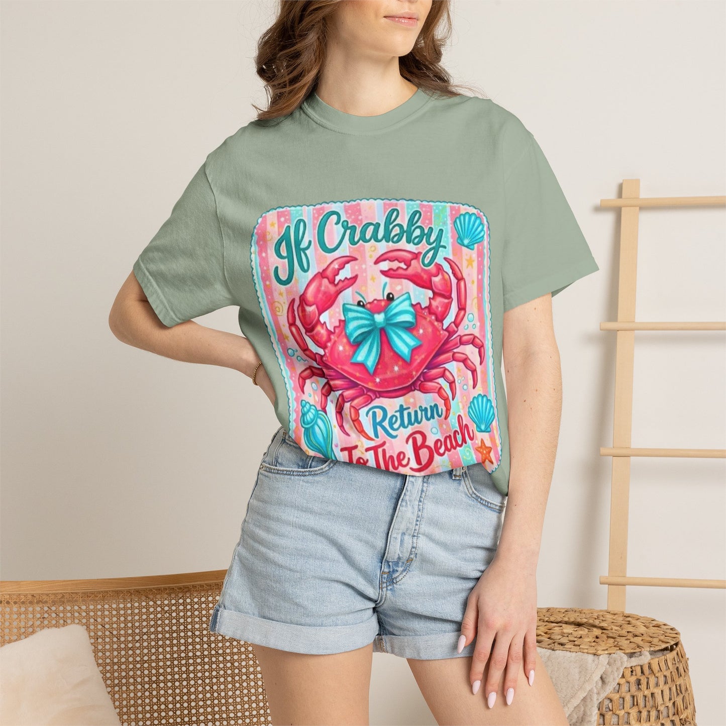 Crabby Beach T-Shirt — "If Crabby Return To The Beach"