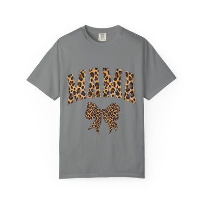Mama Leopard Print T-Shirt — Cheeta Bow Graphic Tee for Moms